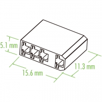 塑料连接器 11.3mm X 15.6mm X 5.1mm 4 Pin