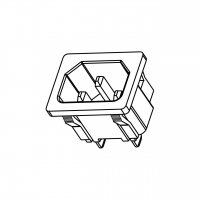 IEC 320 (C14) 品字型 家电用品AC 3-Pin公插座(Inlet) 10A 250V