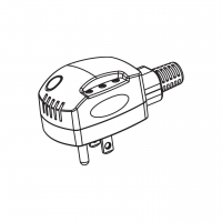 美规(美标)NEMA 5-15P 温感控制弯式 AC插头2 P/ 3 芯接地 15A 125V