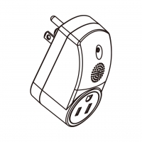 台湾智能声控AC转接头, 3-Pin 插头转旋转式插座 15A 125V