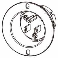 美规 (美标)NEMA 5-15P Flanged 插座, 2 P 3芯接地 15A 125V