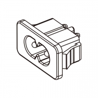 IEC 320 (C8) 八字型 家电用品AC 2-Pin公插座(Inlet)