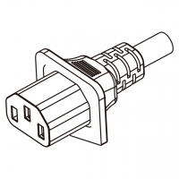 日本IEC 320 C13 AC电源线连接器 3 芯直式 3A-7A 125V