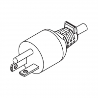 美规(美标)NEMA 6-20P 直式 AC插头2 P/ 3 芯接地, 20A 250V