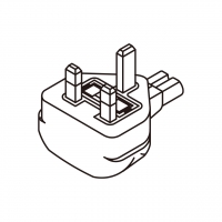 笔记本电脑专用AC转接头, 英规 (英标) (弯式)转IEC 320 C7连接器, 3转2-Pin, 2.5A 250V