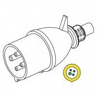 IEC 309 (3P+ E ) IP 44 防泼水 AC插头32A 110V(4H)