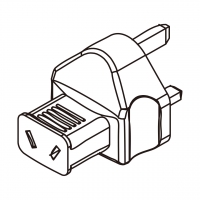 AC转接头, 英规 (英标)插头转澳洲连接器 3转2-Pin