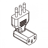 AC转接头, 意大利弯头转IEC 320 C13 连接器, 3转3-Pin, 10A 250V