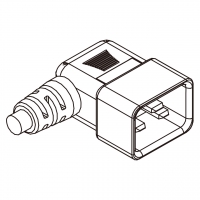 美规 (美标)IEC 320 Sheet I 插头AC电源线连接器 3 芯 右弯13A/15A/18A/,20A 125,250V