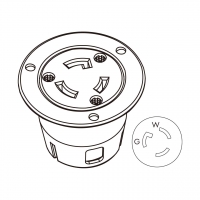 美规 (美标)防松脱 Flanged插座 NEMA L7-15R , 2 P 3芯接地 15A 277V