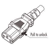 IEC 320 C13 AC电源线连接器 3 芯直式 7A/10A/13A/15A, 125/250V