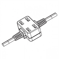 日本AC电源线连接器2 芯 2位排插 7A 125V