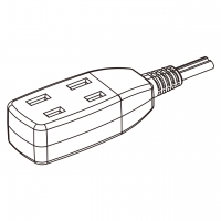 日本AC电源线连接器2 芯 3位排插 7A 125V