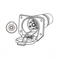 RV/卡车/ 拖车大电流专用, 6-Blade +1-圆 Pin to 4-圆 Pin公插座