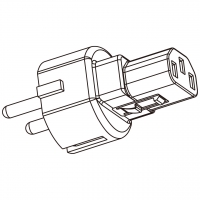 AC转接头, 以色列转IEC 320 C13 连接器, 3转3-Pin, 10A 250V