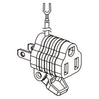 AC转接头, 美规 (美标)NEMA 1-15P 插头转NEMA 5-15R连接器, 附接地线 2转3-Pin