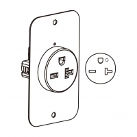 美规 (美标)Flush Mount 插座 NEMA 6-15/20R, 2 P 3芯接地 15A/20A 250v