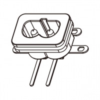 IEC 320 (C8) 八字头 家电用品AC 2-Pin公插座(Inlet) B 形式及带极性 2.5A