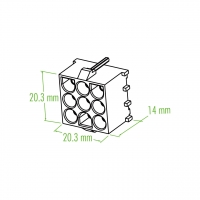 塑料连接器 14mm X 20.3mm X 20.3mm 9 Pin