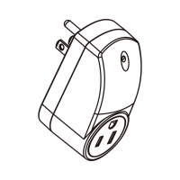 日本智慧光暗控制AC转接头, 3-Pin 插头转旋转式插座 15A 125V