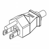 美规(美标)NEMA 5-15P 直式 AC插头2 P/ 3 芯接地 15A 125V (附保险丝)