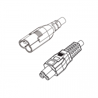 美规 (美标)3-Pin IEC 320 Sheet A 梅花公插头转 C5米老鼠/ 梅花尾 AC电源线组-HF超声波成型-无卤线材 (Cord Set ) 1.8 米黑色 (SVE 18/3C/60C )
