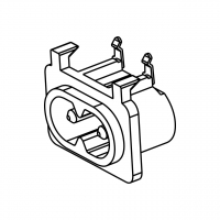 IEC 320 (C8) 八字型 家电用品AC 2-Pin公插座(Inlet)2.5A 250V