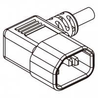 IEC 320 Sheet E AC电源线插头连接器 3 芯 弯式  10A/13A/15A, 125/250V