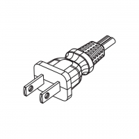 美规(美标)NEMA 1-15P 直式 AC插头2 P/ 2 芯 不接地, 15A 125V