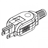 美规180度转向插头(NEMA 5-15P) 3芯 15A 125V