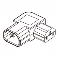 AC转接头, IEC 320 Sheet E 插头连接器 突波保护转IEC 320 C13 连接器, (适用个人计算机), (弯头 type), 3转3-Pin,