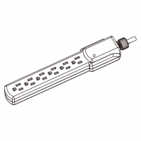 美规 (美标) OA排插/插线板/ 拖线板/接线板 NEMA 5-15R 3 脚 6 插位LED 15A 125V (突波保护)