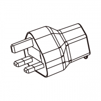 AC转接头, 英规 (英标)插头转美规NEMA 5-15R连接器, 3转3-Pin, 10A 250V (超音波熔接式)
