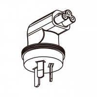 笔记本电脑专用AC转接头, 澳洲规 弯头转IEC 320 C5连接器, 3转3-Pin, 2.5A 250V