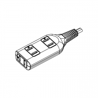 日本排插/插线板/ 拖线板/接线板 2 脚3 插位15A 125V