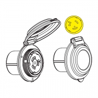 美规 (美标)船舶用防松脱插座NEMA SS1-50R Contoured Power 插座, 防水盖,