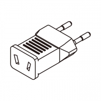 AC转接头, 欧规 (欧标)插头转澳洲连接器 2转2-Pin