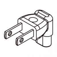 刮胡刀专用AC转接头, 美规 (美标) 弯头转IEC 320 C1连接器 2转2-Pin, 0.2A