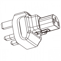 AC转接头, 英规 (英标)转IEC 320 C13 连接器, 3转3-Pin, 10A 250V