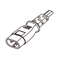 美规 (美标)2-Pin IEC 320 Sheet C  2口八字 插头AC电源线-成型PVC线材1.8 米黑色线材切齐  (NISPT-2 18/2C/60C )
