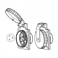 美规 (美标)船舶用防松脱插座NEMA L6-20P, 316不锈钢, 防水盖, 20A 250V