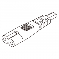 韩国IEC 320 C7 AC电源线连接器 2 芯直式2.5A 250V