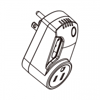 日本智慧时控AC转接头, 3-Pin 插头转旋转式插座 15A 125V