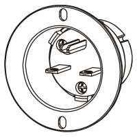 美规 (美标)NEMA 6-15P Flanged 插座, 2 P 3芯接地 15A 250V