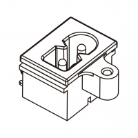 IEC 320 (C8) 八字头 家电用品AC 2-Pin公插座(Inlet)(带极性) , 附螺丝孔, 2.5A