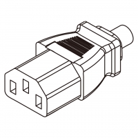 欧规 (欧标)IEC 320 C13 AC电源线连接器 3 芯直式 10A 250V