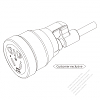 中国规 2+3 Pin AC电源线连接器3 芯 10A 250V