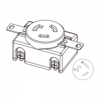 美规 (美标)防松脱 Single Flush插座 NEMA L7-15R , 2 P 3芯接地 15A 277V