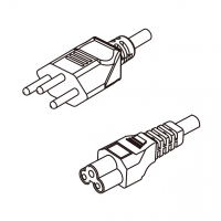 瑞士3-Pin 插头转 IEC 320 C5米老鼠 / 梅花尾 AC电源线组- 成型PVC线材(Cord Set) 0.5 米黑色 ( HVV-F 3G 0.75mm² )