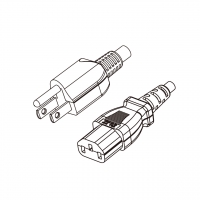 台湾3-Pin插头转 IEC 320 C13品字尾 AC电源线组-PVC线材 (Cord Set) 1.8 米黑色 (VCTF 3X0.75mm² )